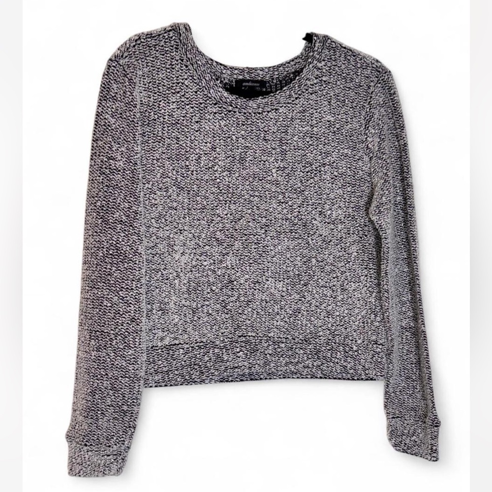 Ambiance Black and White Crew Neck Sweater